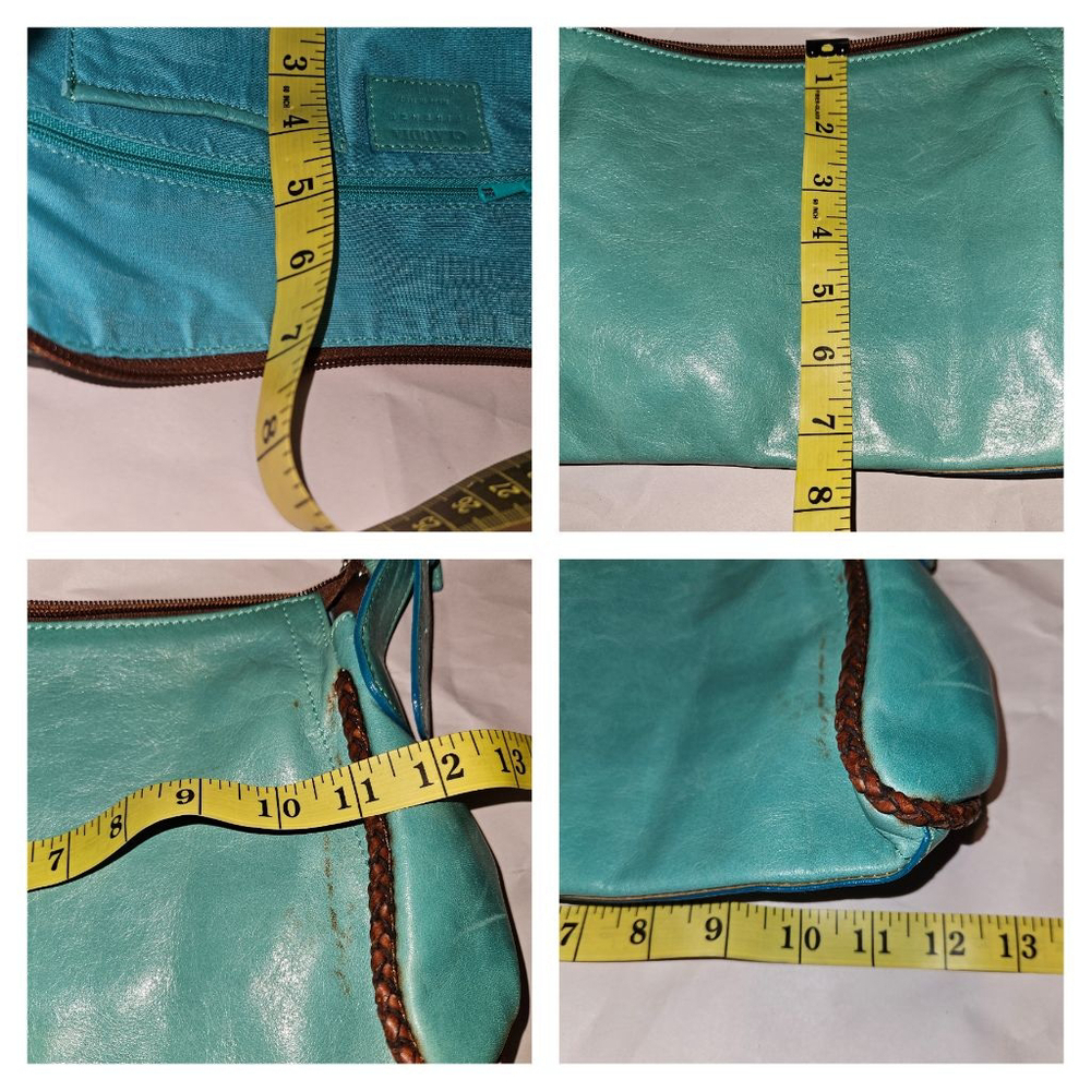 Claudia Firenze Teal Genuine Leather Shoulder Bag / Made in Italy - Picture 11 of 11
